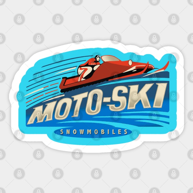 Moto Ski Snowmobiles Canada Sticker by Midcenturydave